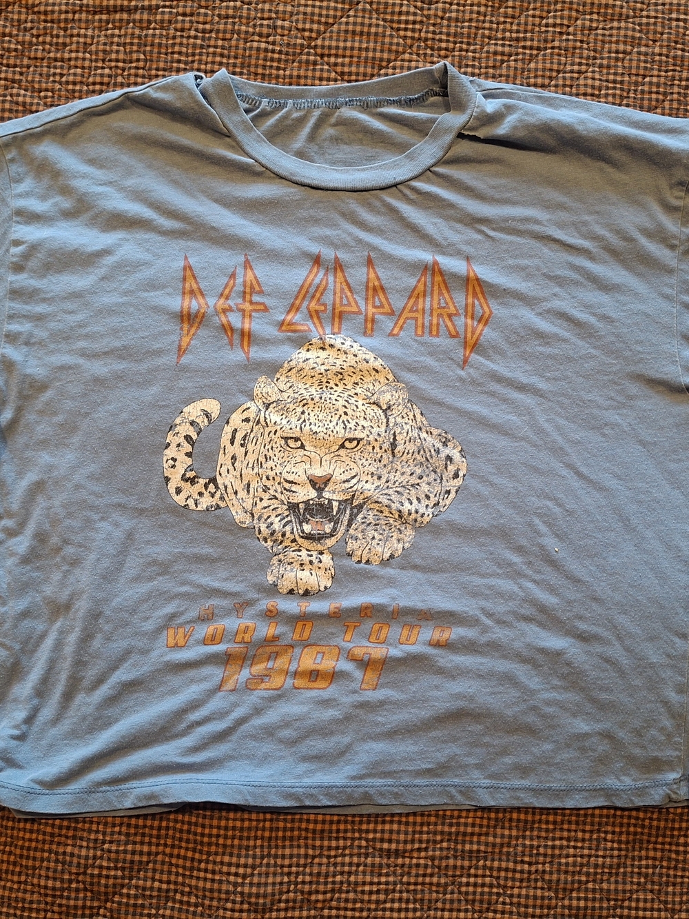 Def Leppard 1987 World Tour Graphic Tee - Light Blue
